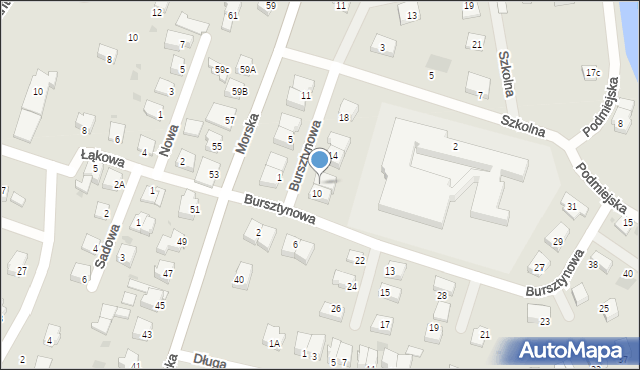 Nowy Dwór Gdański, Bursztynowa, 12, mapa Nowy Dwór Gdański