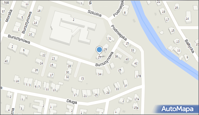 Nowy Dwór Gdański, Bursztynowa, 27, mapa Nowy Dwór Gdański