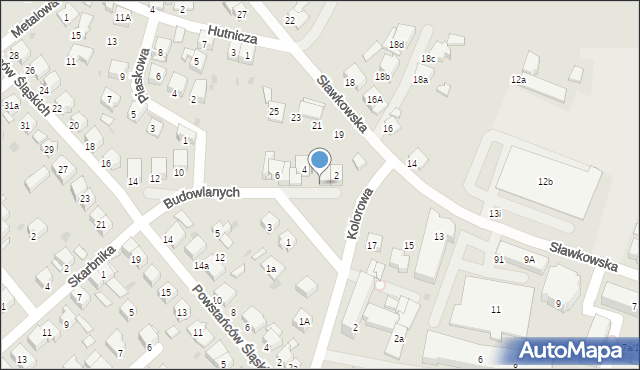 Olkusz, Budowlanych, 2a, mapa Olkusz