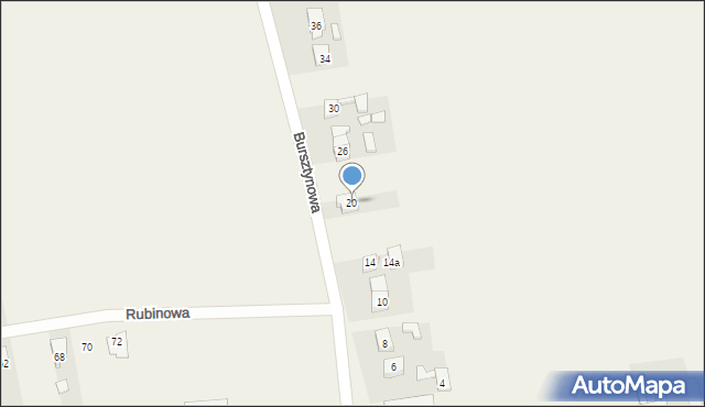 Olszowa, Bursztynowa, 20, mapa Olszowa