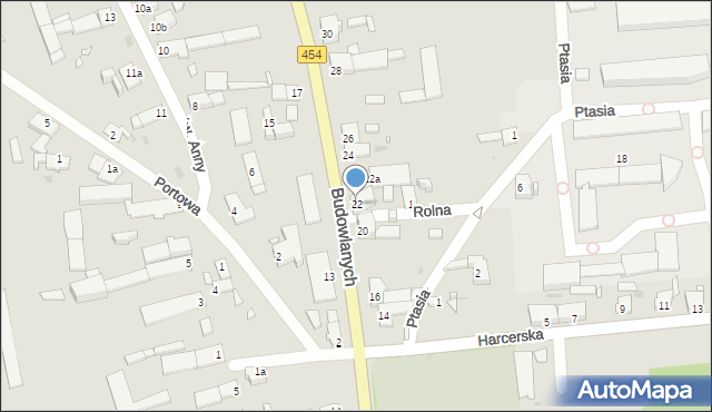 Opole, Budowlanych, 22, mapa Opola
