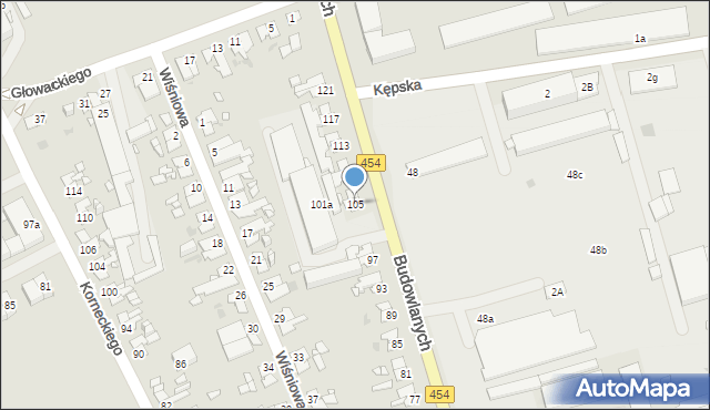 Opole, Budowlanych, 105, mapa Opola