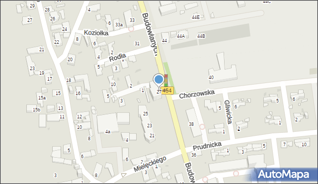 Opole, Budowlanych, 27, mapa Opola
