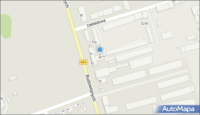 Opole, Budowlanych, 42, mapa Opola