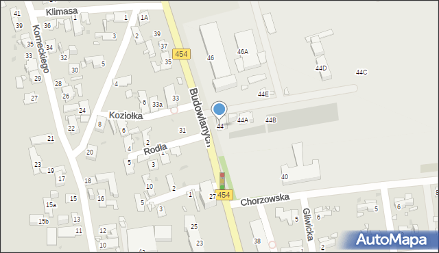 Opole, Budowlanych, 44, mapa Opola