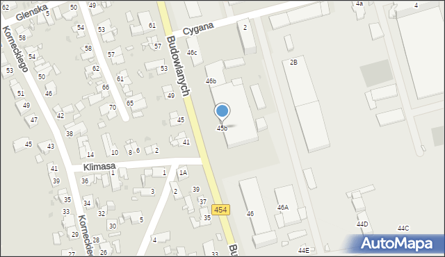 Opole, Budowlanych, 45b, mapa Opola