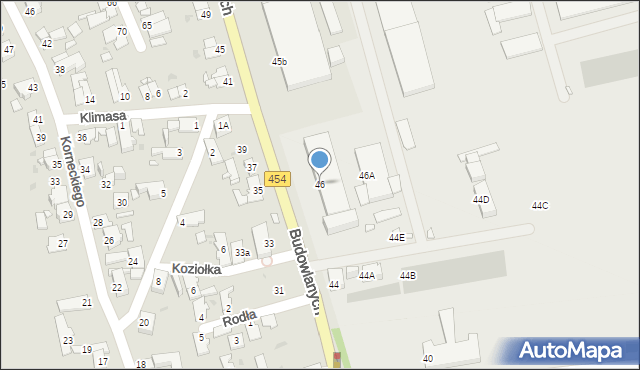 Opole, Budowlanych, 46, mapa Opola