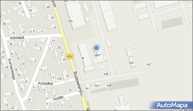 Opole, Budowlanych, 46A, mapa Opola