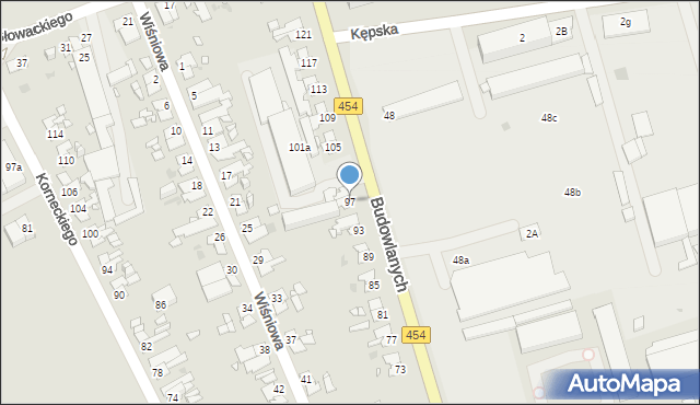 Opole, Budowlanych, 97, mapa Opola