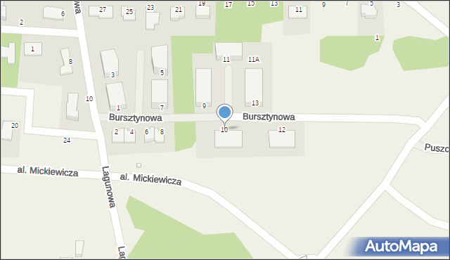 Osielsko, Bursztynowa, 10, mapa Osielsko