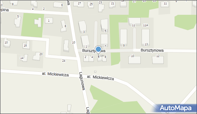 Osielsko, Bursztynowa, 6, mapa Osielsko