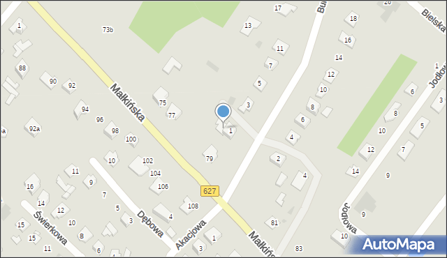 Ostrów Mazowiecka, Bursztynowa, 1A, mapa Ostrów Mazowiecka