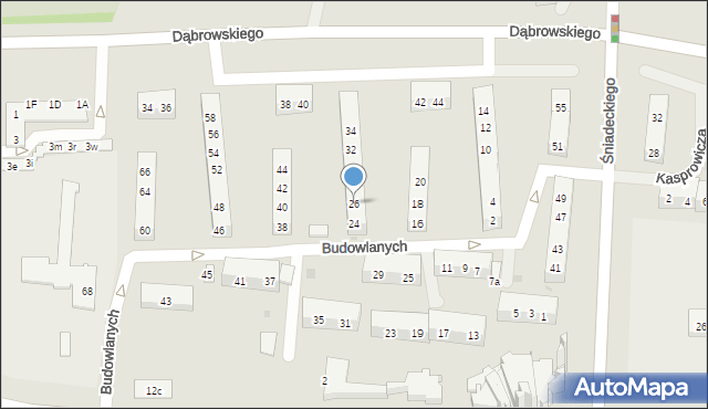 Oświęcim, Budowlanych, 26, mapa Oświęcimia