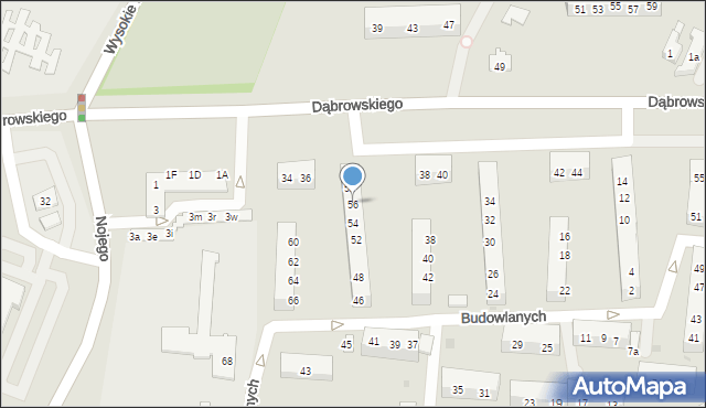 Oświęcim, Budowlanych, 56, mapa Oświęcimia