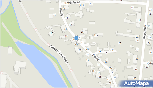 Pabianice, Bugaj, 21, mapa Pabianic
