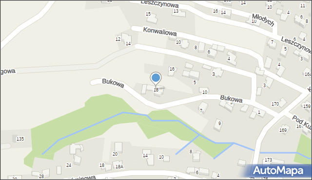 Pietrzykowice, Bukowa, 18, mapa Pietrzykowice