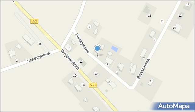 Pigża, Bursztynowa, 1, mapa Pigża