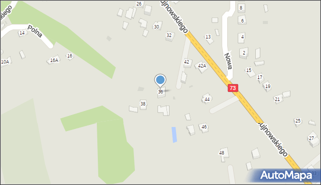 Pilzno, Bujnowskiego, 36, mapa Pilzno