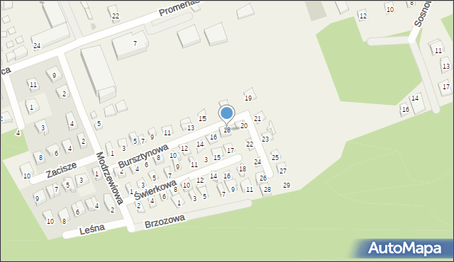 Poddąbie, Bursztynowa, 18, mapa Poddąbie