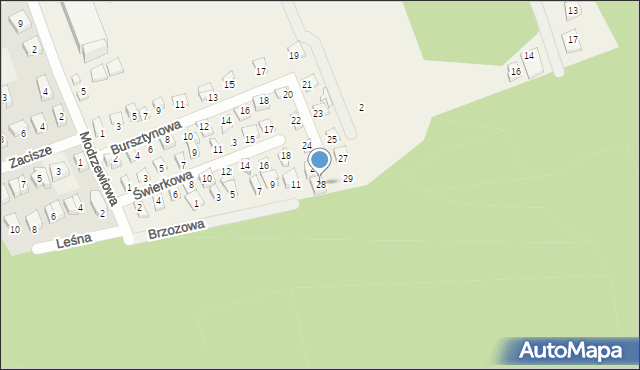 Poddąbie, Bursztynowa, 28, mapa Poddąbie