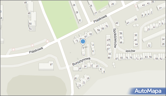 Police, Bursztynowa, 3, mapa Police