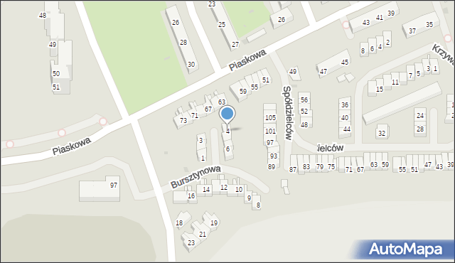 Police, Bursztynowa, 4, mapa Police