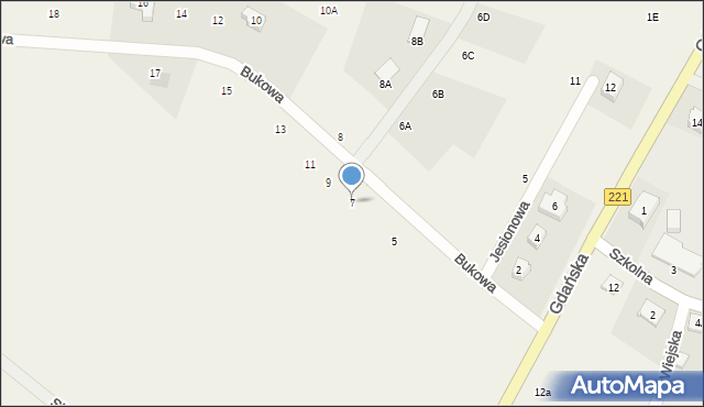 Pomlewo, Bukowa, 7, mapa Pomlewo