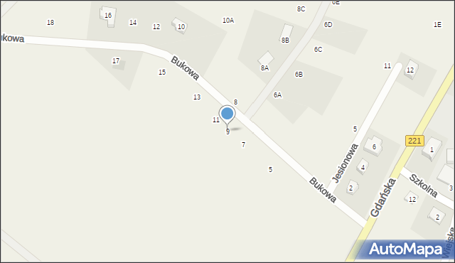 Pomlewo, Bukowa, 9, mapa Pomlewo