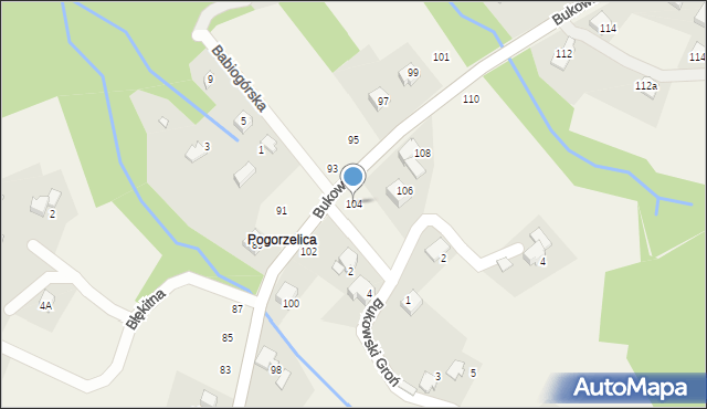 Porąbka, Bukowska, 104, mapa Porąbka