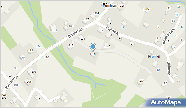 Porąbka, Bukowska, 112a, mapa Porąbka