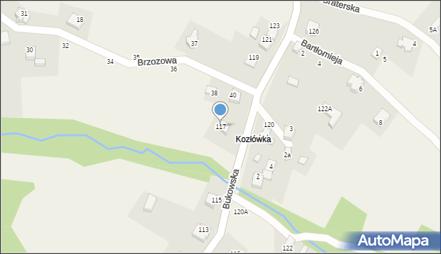 Porąbka, Bukowska, 117, mapa Porąbka
