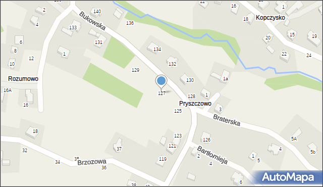 Porąbka, Bukowska, 127, mapa Porąbka