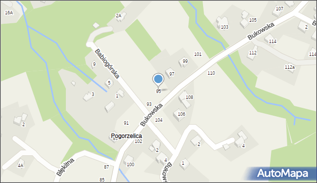 Porąbka, Bukowska, 95, mapa Porąbka