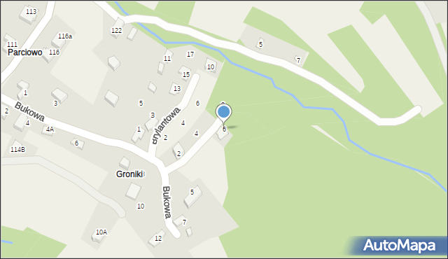 Porąbka, Bursztynowa, 6, mapa Porąbka