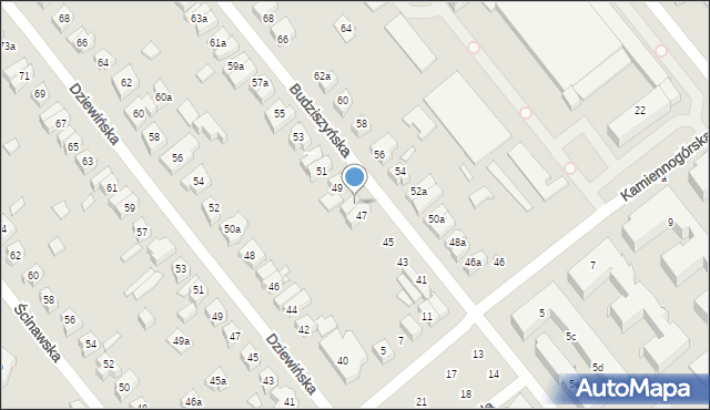 Poznań, Budziszyńska, 47a, mapa Poznania