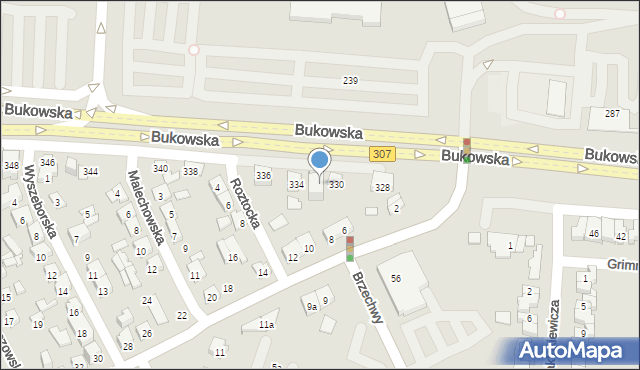 Poznań, Bukowska, 332, mapa Poznania