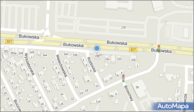 Poznań, Bukowska, 336, mapa Poznania