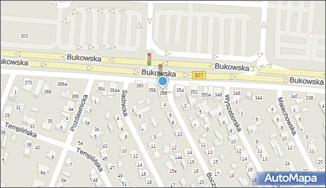 Poznań, Bukowska, 356, mapa Poznania