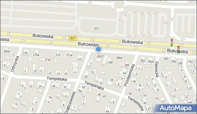 Poznań, Bukowska, 370, mapa Poznania