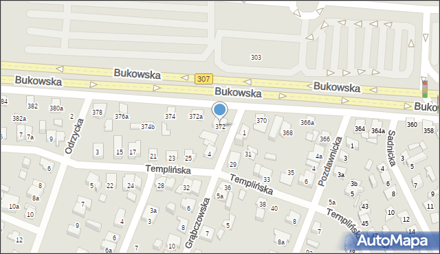 Poznań, Bukowska, 372, mapa Poznania