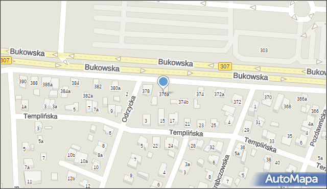 Poznań, Bukowska, 376a, mapa Poznania