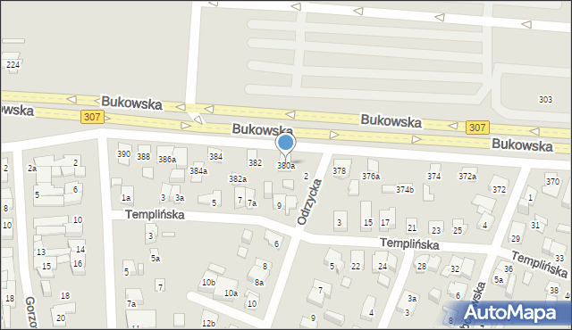 Poznań, Bukowska, 380a, mapa Poznania