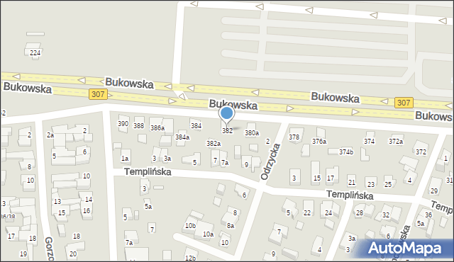 Poznań, Bukowska, 382, mapa Poznania