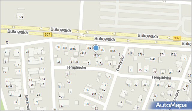 Poznań, Bukowska, 382a, mapa Poznania
