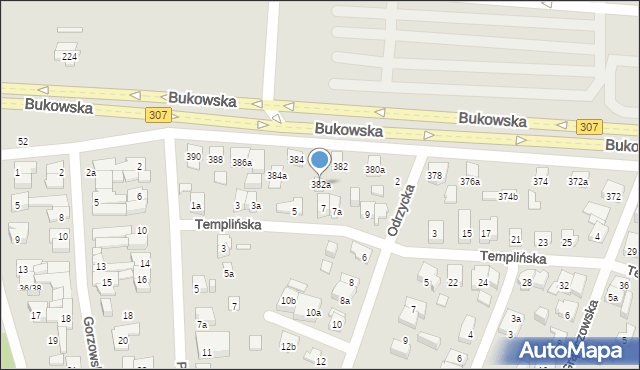 Poznań, Bukowska, 382a, mapa Poznania