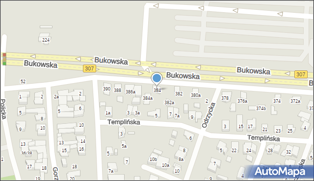 Poznań, Bukowska, 384, mapa Poznania