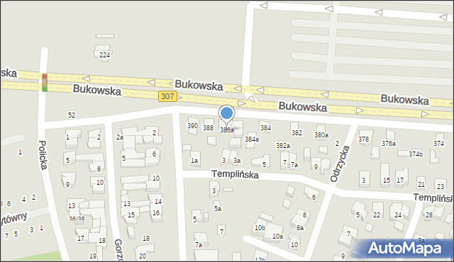 Poznań, Bukowska, 386a, mapa Poznania
