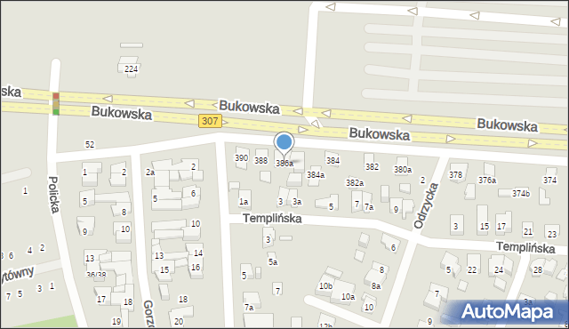 Poznań, Bukowska, 386a, mapa Poznania