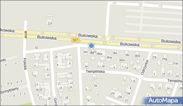 Poznań, Bukowska, 388, mapa Poznania