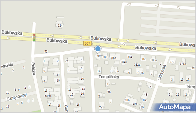 Poznań, Bukowska, 390, mapa Poznania